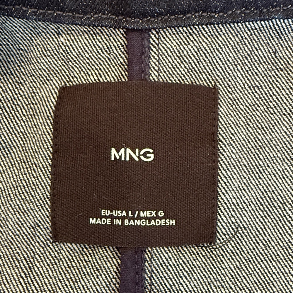 Mango Dark Navy Button-Front Denim Jacket - Picture 3 of 7